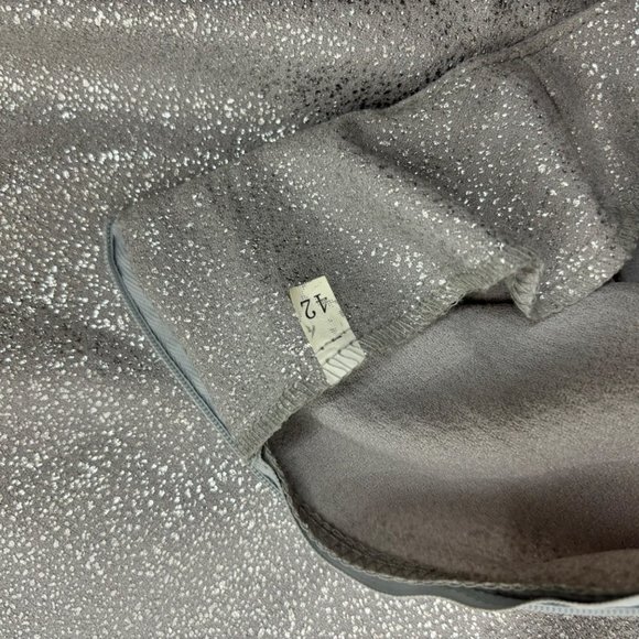 Silver Metallic Skater Mini Dress Spaceage Holiday XS - Picture 7 of 8